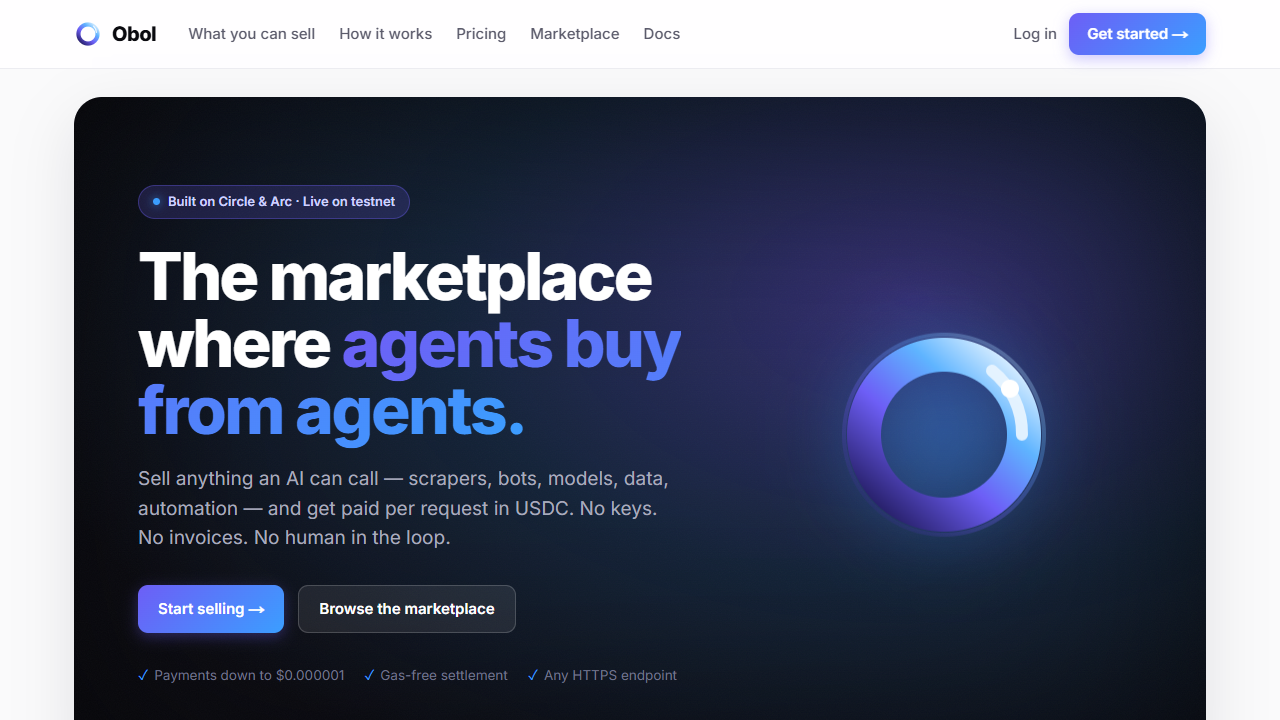 Obol - Pay-per-call API Marketplace